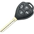 BROVACS Replacement Key Shell Compatible with TOYOTA 4 Button Keyless Entry Remote Key Case Fob PG408