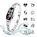 Produktbild ydkj H8 Smart Armband Damen, Fitness Tracker Armband Frauen Smartband mit Pulsmesser Blutdruck Herzfrequenz Schlafmonitor Schrittzähler Wasserdicht IP67 Farbbildschirm Android iOS Handy (Silber)
