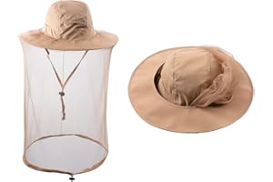 ZffXH Cappello con Zanzariera, Cappelli per Insetti da Zanzara, Cappello da Pesca Safari con Rete in Rete per Il Viso, Apicoltore Apicoltore Velo per Uomo Donna
