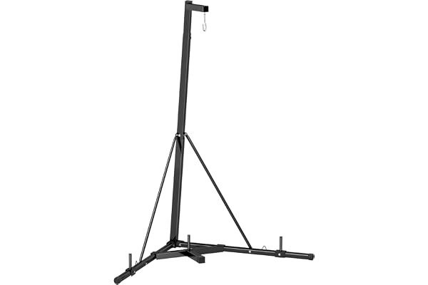 SPORTNOW Support de Sac de Frappe sur Pieds Pliable réglable en Hauteur avec Base lestée Charge Max. 60 Kg Acier Noir
