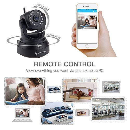 WLAN Kamera YATWIN IP Kamera 1080P HD Ãœberwachungskamera mit Auto-Kreuzfahrt, 5 Pre-set Lesezeichen, 355Â°/80Â° Schwenkbar, Nachtsicht, 2 Wege Audio, WiFi Kamera fÃ¼r Smartphone/PC mit App (Schwarz)