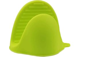 HUBEI Guanti da forno in silicone per uso istantaneo in pentola o in cucina come portautensili o portabottiglie I supporti per guanti possono essere usati quando si cucina su una griglia Prese (verde, 1pcs)