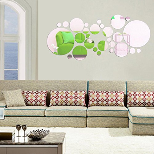 Jamicy® Runde Acrylspiegel Hintergrund Wand Aufkleber Schlafzimmer Dekoration - 3