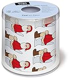 Toilettenpapier Rolle bedruckt Oh - Santa auf Topf