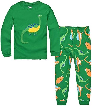 Boys Dinosaur Pyjamas Set Green Dino PJS Long Sleeve Sleepwear 2-7 Years