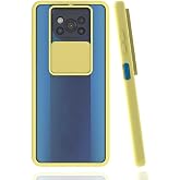 Elfia Xiaomi Poco X3 Pro ile Uyumlu Silikon Mat Renkli Kamera Lens Korumalı Kılıf, Sarı