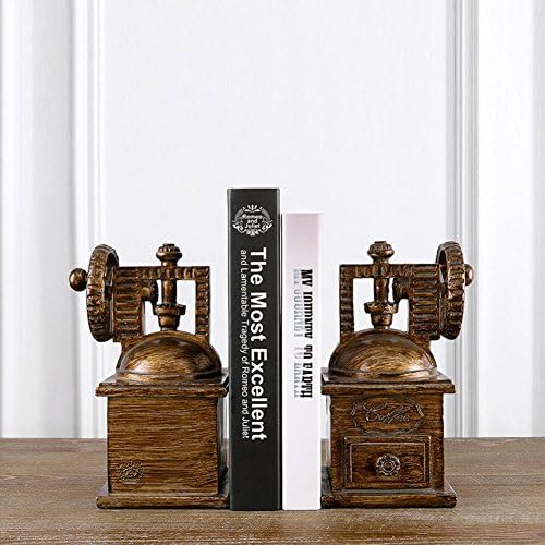 European style study crafts furnishings coffee machine bookends creative retro household bookshelf-brown