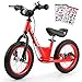 Produktbild ENKEEO Premium Laufrad 12 Zoll & 14 Zoll Kinderlaufrad Lernlaufrad Balance Bike mit DIY-Aufkleber, Bremsen und Klingel ab 2 Jahren (12" Rot)