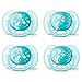 Produktbild Philips Avent Schnuller mit ultraweichem Saugerschild // Neuheit 2018 // 6-18 Mo // Ultra Soft // 4er Set Uni // inkl. 2 Sterilisiertrasportboxen