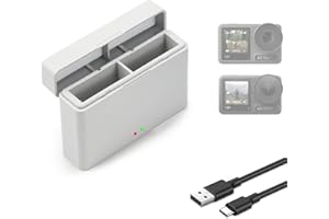 LHPHEIX OSMO ACTION 4 Battery Charger, Battery Charging Hub for DJI Osmo Action 4 / Action 3,Dual-Channel Charging Case,Portable Battery Charger Station for DJI OSMO Action 4 3 Batteries Accessories