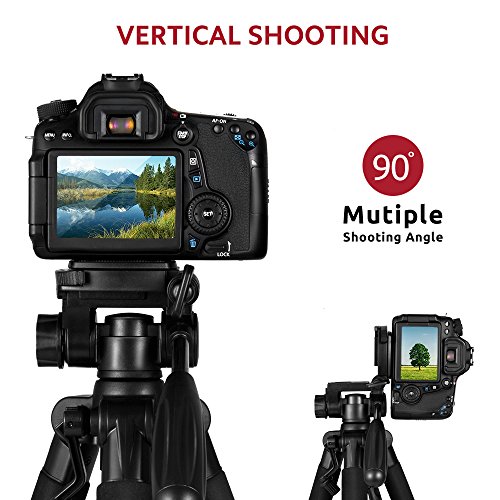 ESDDI Trípode Completo Cámara Reflex Portátil para Movil Flexible Profesional Tripodes Ligeros de Camara Fotos DSLR con Universal Smartphone Adaptador (Negro)