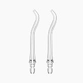 usmile Double Jet Replacement Nozzles - 2 Pcs S Shape for C10 Oral Irrigator for Orthodontic Appliances, Implants and Gum Car