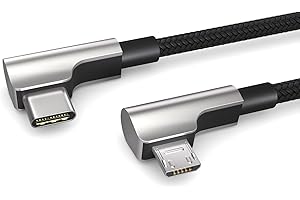 PAXO 0,15 m kabel micro USB na USB C OTG, ładowanie urządzeń USB typu C, wtyczka kątowa, kabel do transmisji danych, kabel do ładowania, USB 2.0