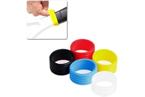 JORZER Elastici Grip per Racchetta da Tennis, Racchetta da Tennis Banda Overgrip Silicone Presa della Maniglia Fix Anelli Elastici Racket Maniglia 5pcs Rubber Ring Colore Assorted