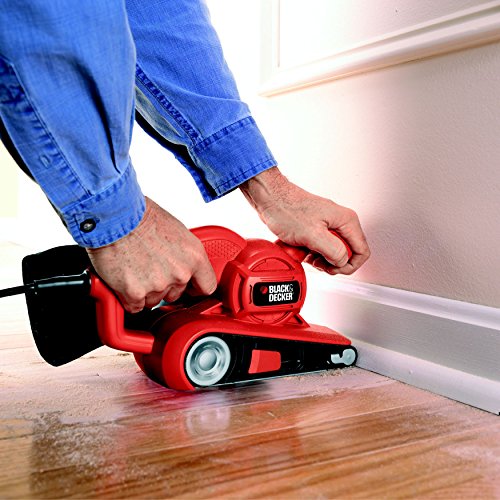 Black + Decker 720W Bandschleifer, automatische Schleifbandzentrierung, Staubfangsack, einfache Bandmontage, KA86 - 2