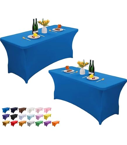 Confezione Da 2 Tovaglie In Spandex Per Tavoli Rettangolari Con Retro