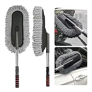 PINOCIN Microfiber Flexible Duster Car Wash | Car Cleaning Accessories | Microfiber | Brushes | Dry/Wet Home, Kitchen, Office Cleaning Brush with Expandable Handle