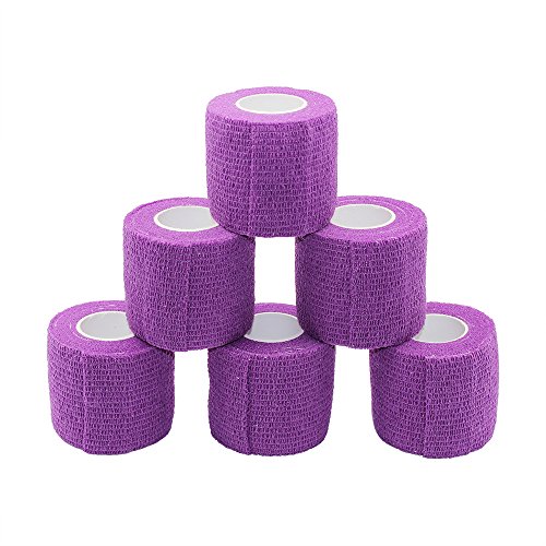 Fuluning, 6 unidades, 5 x 5 metros, cinta de muñeca autoadhesiva, cinta de cohesión, fuerte cinta deportiva para muñeca, tobillo esguinces y swelling, vendaje autoadhesivo, color de piel