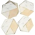 Wanna Party Rose Gold Disposable Paper Plates Dinnerware Plates for Party Wedding Anniversary Birthday, 9 inches (Hexagon shape)-10 PC