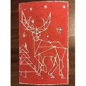 Handgedruckte Klappkarte mit Umschlag aus Büttenpapier 