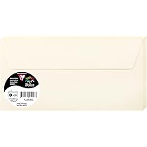 Clairefontaine 56040C, Paquete De 20 Sobres Engomados, Tamaño C5 16, 2 X 22, 9 Cm, 120 G/m², Color Blanco Natural, Invitación Para Eventos Y Correspondencia, Gama Polen, Papel