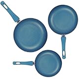 Sartenes de aluminio con revestimiento tipo granito | Juego de 3 | Color azul