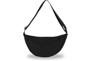 Eniyou Borsa Donna Mezzaluna Nylon Compatibile con Uniqlo Tracolla Regolabile(Nero)