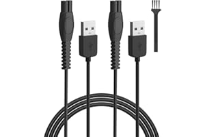 LIANSUM 5V USB Cable Chargeur pour Philips One Blade QP1924 QP2734, QP2724,QP2824, QP2834, QP4631, S3243, MG5910 360 Series 2400 QP1424 X3001 MG5910 MG7910 MG7930 MG9510 One Blade Rasoir Philips Cord 2 câbles