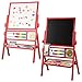 Produktbild Standkindertafel rot mit Abakus und Zubehör, 87x56cm Magnettafel Kindertafel Abakus Standtafel Schultafel Maltafel