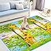 Produktbild BigTree Krabbeldecke Groß Spieldecke Baby Spielmatte Spielteppich, Hautfreundlich und Anti-Rutsch, Babyschleichenmatte Schaumstoffmatte 200 x 180 cm für Baby- und Kinderzimmer (Giraffe/Alphabet)