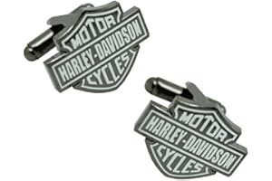 MASGEMELOS MoreGemelos Boutons de manchette Harley Davidson Noir Boutons de manchette, Acier allié