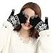 Produktbild iSpchen Winter Frauen Strickhandschuhe, Warme Touchscreen Thermische Winddichte Handschuhe Wolle Samt Verdicken Hand Handschuhe Draussen Sport Mädchen Schneeflocke Schwarz EINWEG