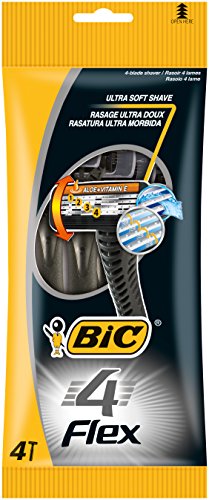 BIC Vier Flex Rasierer Set Männer (Rasierer mit vier Klingen, Auch für empfindliche Haut, Minimiert Hautirritationen) 8er Set
