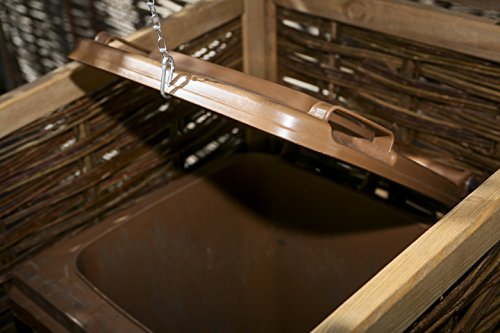 Mülltonnenverkleidung klein WEIDENPROFI aus Holz mit Weidengeflecht für eine Mülltonne bis 120 Liter - 4