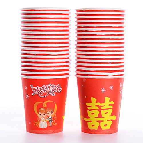 Preisvergleich Produktbild Partybecher 40 Stück, Rot Kunststoffbecher, Plastikbecher.