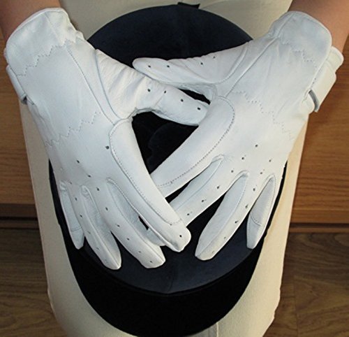 Ladies-Dressage-Gloves-Horse-Riding-White-or-Cream-Hands-On-Equestrian
