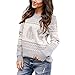 Produktbild Weihnachten Ging Pullover Tops Kleiden Pullover Bluse T-Shirt Sweatshirt, Herbst Winter Groß Größe Frauen Hoodies Lang Ärmel O-Neck Baum Schneemuster Blumen Drucken Party Elch Outwear Weste Mantel