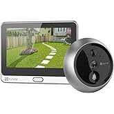 Ezviz 4,3 In&ccedil; Ekran Video Kapı Zili 4600Mah Pil, 155&deg; Geniş A&ccedil;ı Ve Pir Sens&ouml;r&uuml;, Kablosuz Monit&ouml;rl&uuml; G&ouml;zetleme Deliği Kamera, &Ccedil;