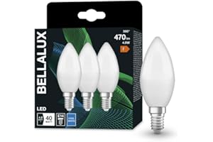 LEDVANCE BELLALUX Lampe à LED, E14-base, optique mate ,Blanc froid (4000K), 470 Lumen, Remplacement de la traditionnelle 40W-Ampoules 3-Pack