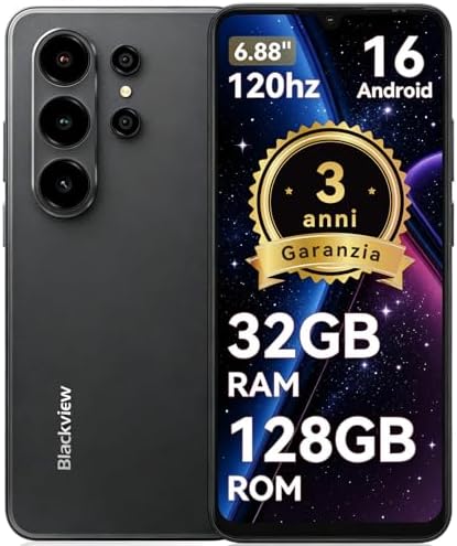 Blackview WAVE 10 Telefono Movil Baratos Buenos Android 16,32MP+13MP 32+128GB/2TB TF Celulares,Smartphone Libres Oferta 6.88"/5000mAh/3.5mm/5G WiFi/Face ID/Bloqueo Huellas Dactilares,3 Años Garantía