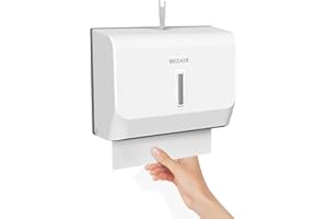 BEZADI Paper Towel Dispenser Wall Mounted, Compact Multifold C-Fold Hand Towel Dispenser, Folded ABS Commercial Household Tissue Towel Dispenser for Bathroom, Sliver