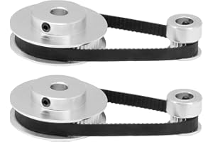 Tiardey Lot de 2 poulies synchrones GT2 20 et 60 Dents, alésage de 8 mm, en Aluminium, avec 2 Courroies de 200 mm de Long et 6 mm de Large pour systèmes mécaniques de précision