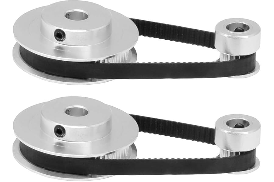 Tiardey 2pcs GT2 Synchronous Wheel 20 and 60 Teeth 8mm Bore Aluminum Timing Pulley with 2pcs Length 200mm Width 6mm Belt for Precision Mechanical Systems