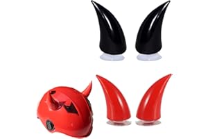 MenYiYDS - 2 Paia Clacson per Casco Moto Accessori Auto - Accessori per Casco Moto, Clacson con Ventose - Finiture in Plastica per Caschi da Motocross per Bambini e Adulti (Nero, Rosso)
