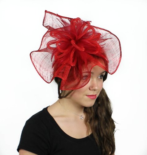 10 Inch Desireable Sinamay Ascot/Kentucky Derby Fascinator Hat With Headband - Ivory