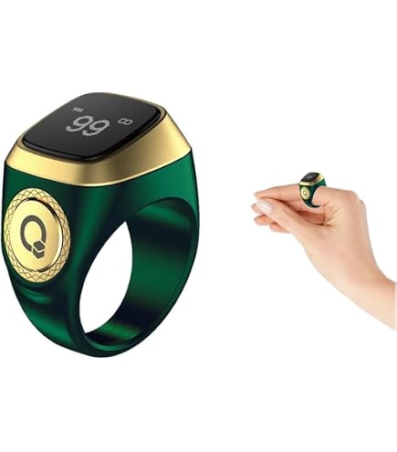 Anneau Compteur De Prière Musulman – Digital, 18mm Rose, Écran OLED, Vibration, Bluetooth, Tasbih, Cadeau Eid