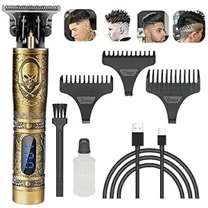 KingBig 2021 New Professional Mens Hair Clippers Zero Gapped Trimmers Pro Li T Blade Trimmer Professional edgers Clippers for Men French Trimmer Cordless Rechargeable LED Display