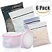 Produktbild Mture Wäschebeutel (6 Stück),Wäschenetz Wäschesack mit Reißverschluss Wäschetasche Set für Waschmaschine,Ideal für BH, Unterwäsche, Socken, Strumpfhosen, Babysachen (weiß, Schwarz)
