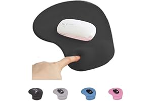 Mouse Pad Gel,SHESHY Mouse Mat with Wrist Rest - With Convenient Gel Wrist Support - Non-slip Rubber Base, Ergonomic, Gray/Black/Pink/Blue