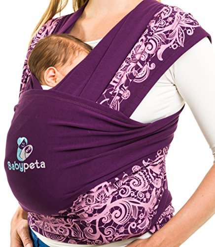 babypeta bebé sling Organic Infant Carrier y recién nacidos wrap-premium algodón/spandex mezcla para acogedor suavidad y confort ajustable  Manos Libres para bebé (para madres